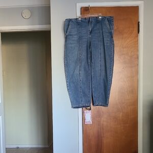 Blue Women's Denim Barrel Jeans